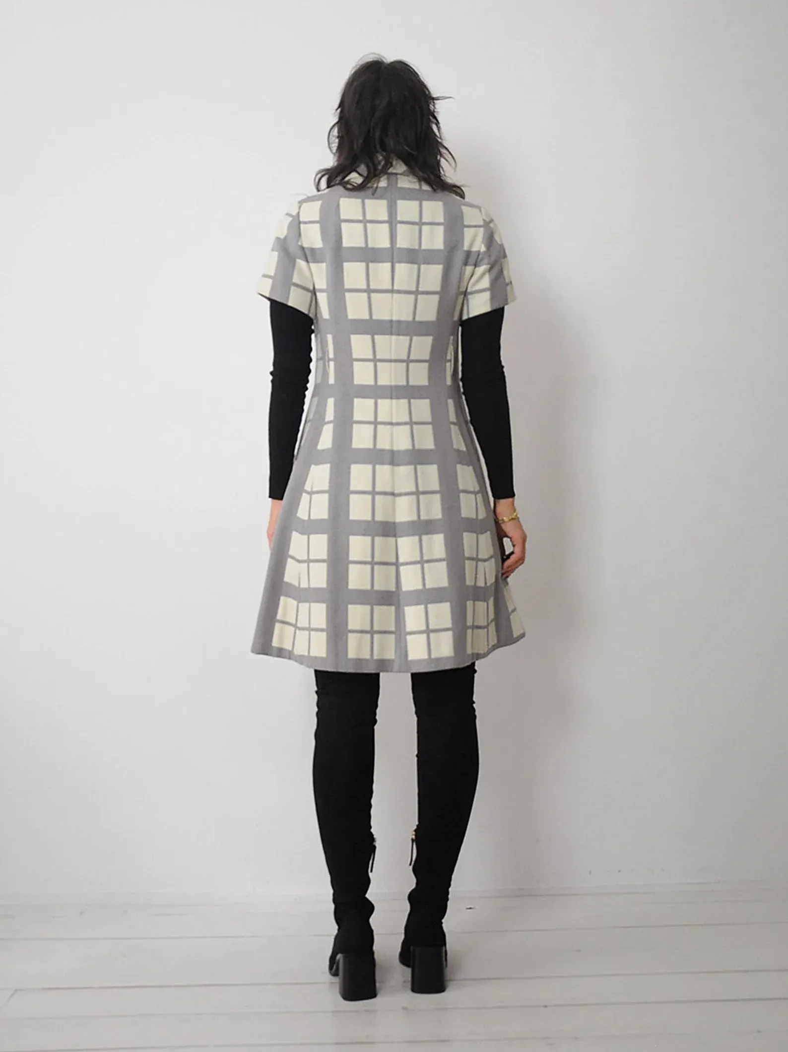 1960's Windowpane Plaid Coat