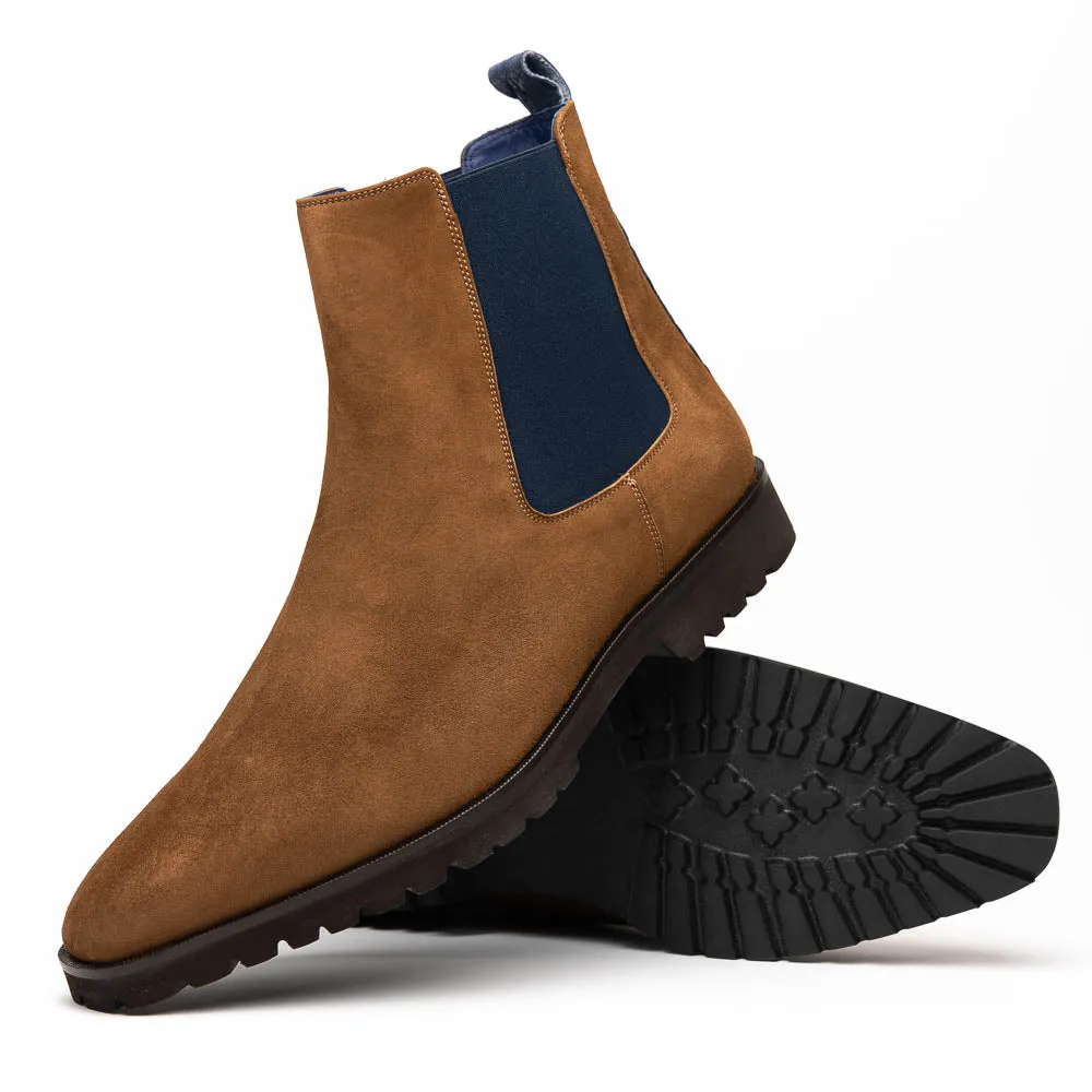 46-210-CGN GIANNA Suede Chelsea Boot, Cognac