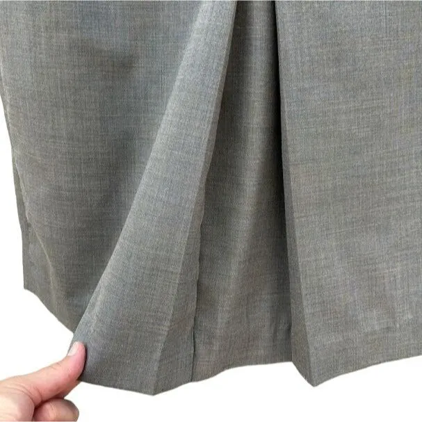 Apostrophe Stretch Pleated Gray A Line Knee Length Preppy School Skirt Women's 8