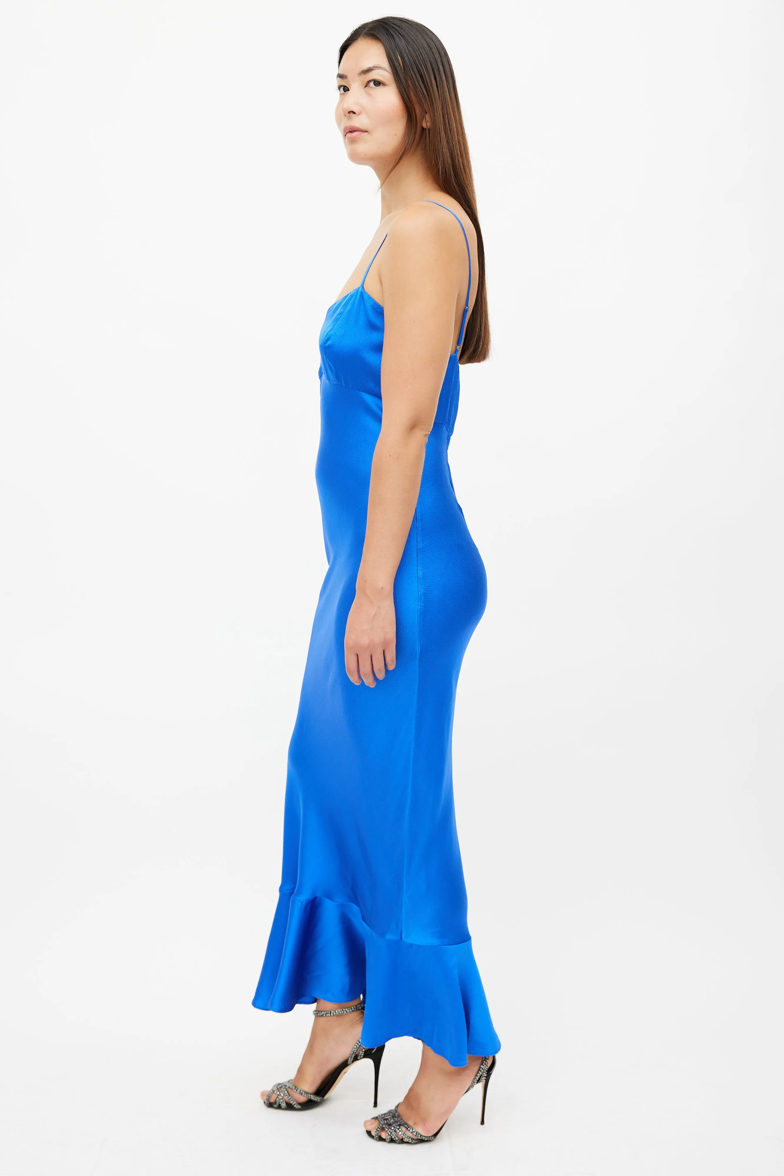 Blue Silk Mimi Slip Dress