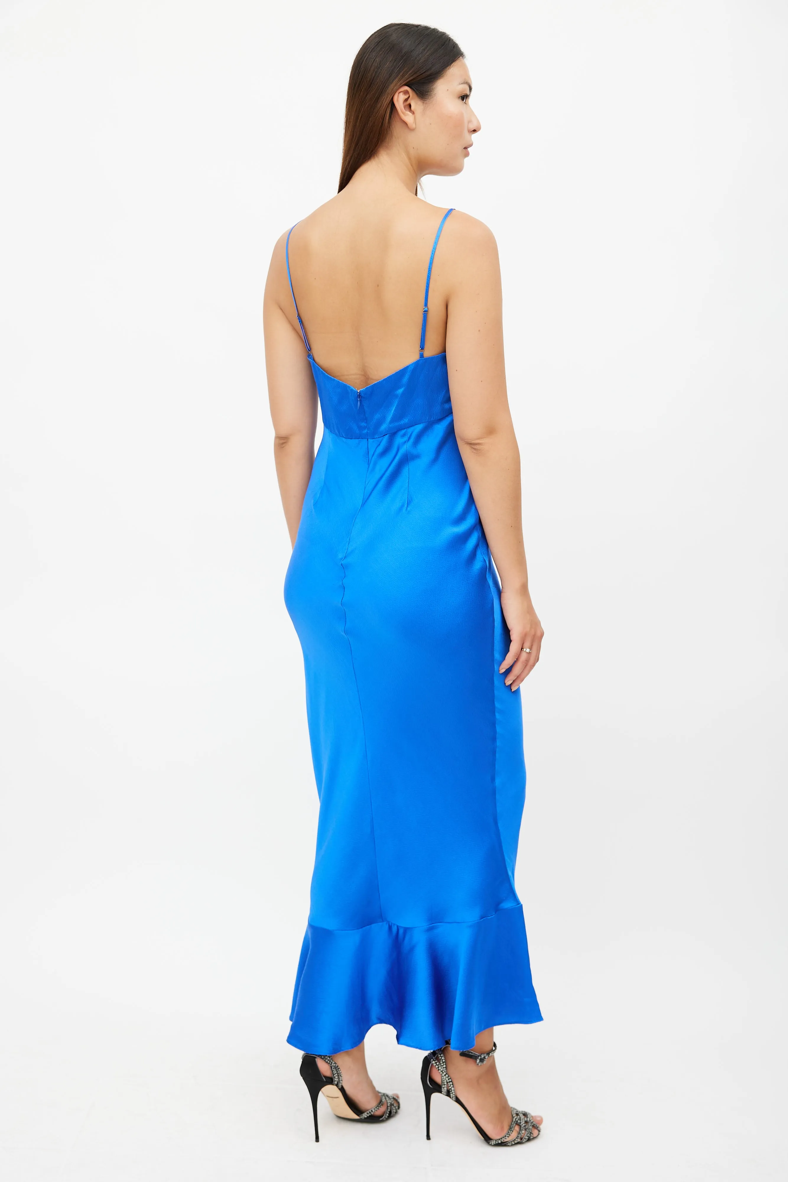 Blue Silk Mimi Slip Dress