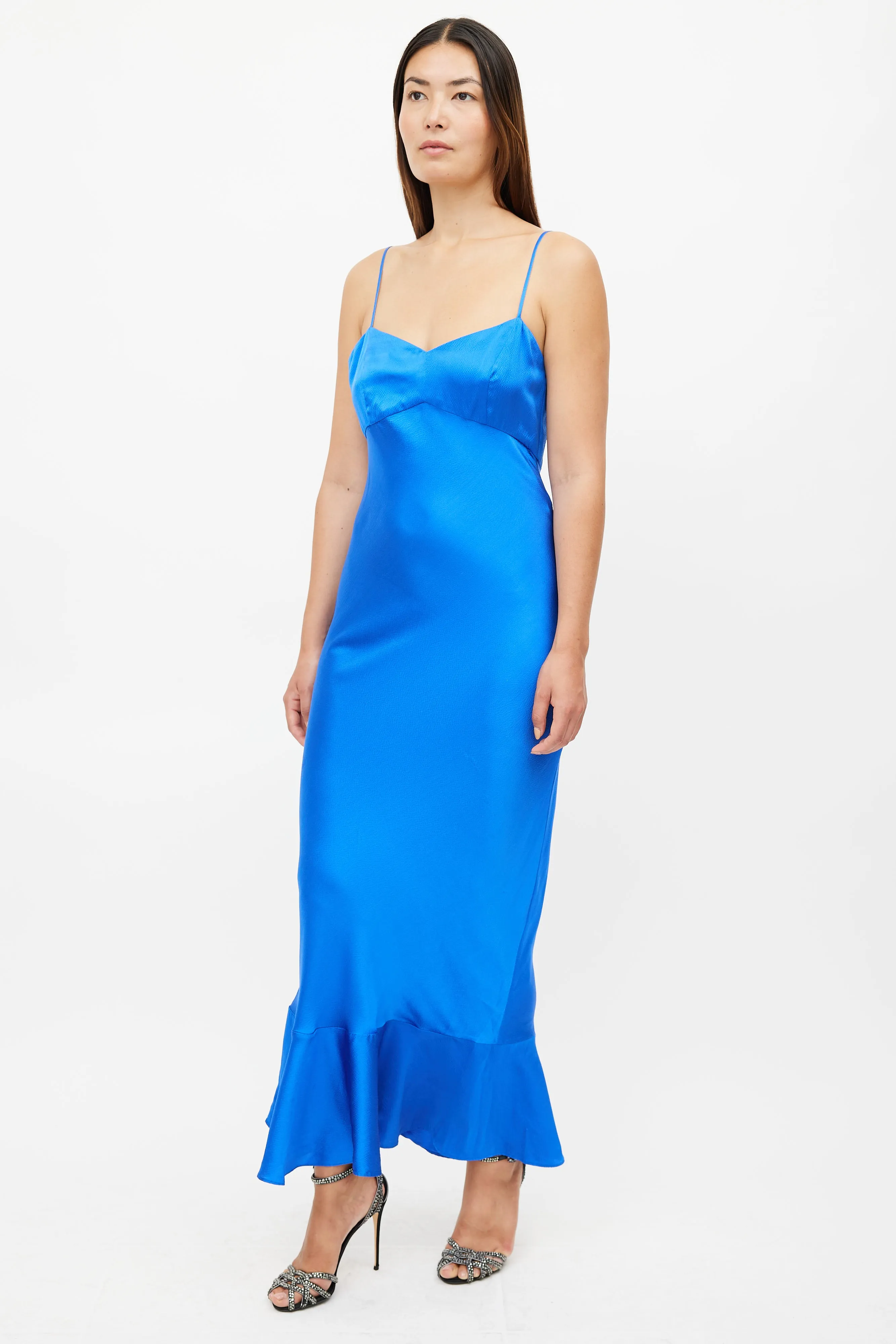 Blue Silk Mimi Slip Dress