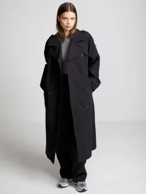 BOBBY CANVAS TRENCHCOAT - BLACK