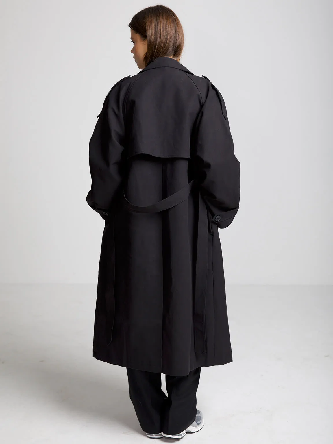 BOBBY CANVAS TRENCHCOAT - BLACK