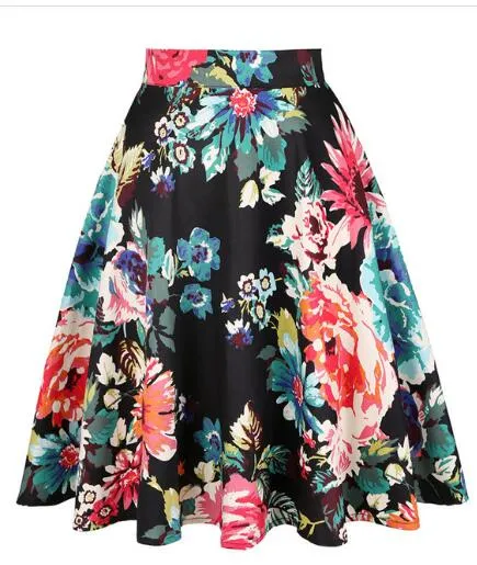 Daily Casual Cotton Midi Skirt Women Retro Vintage Sundress Spring Summer High Waist Office Korean School Cotton A-line Skirts