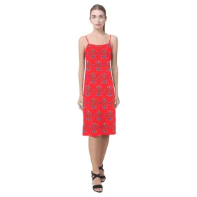 Dakota Damask Red Alcestis Slip Dress