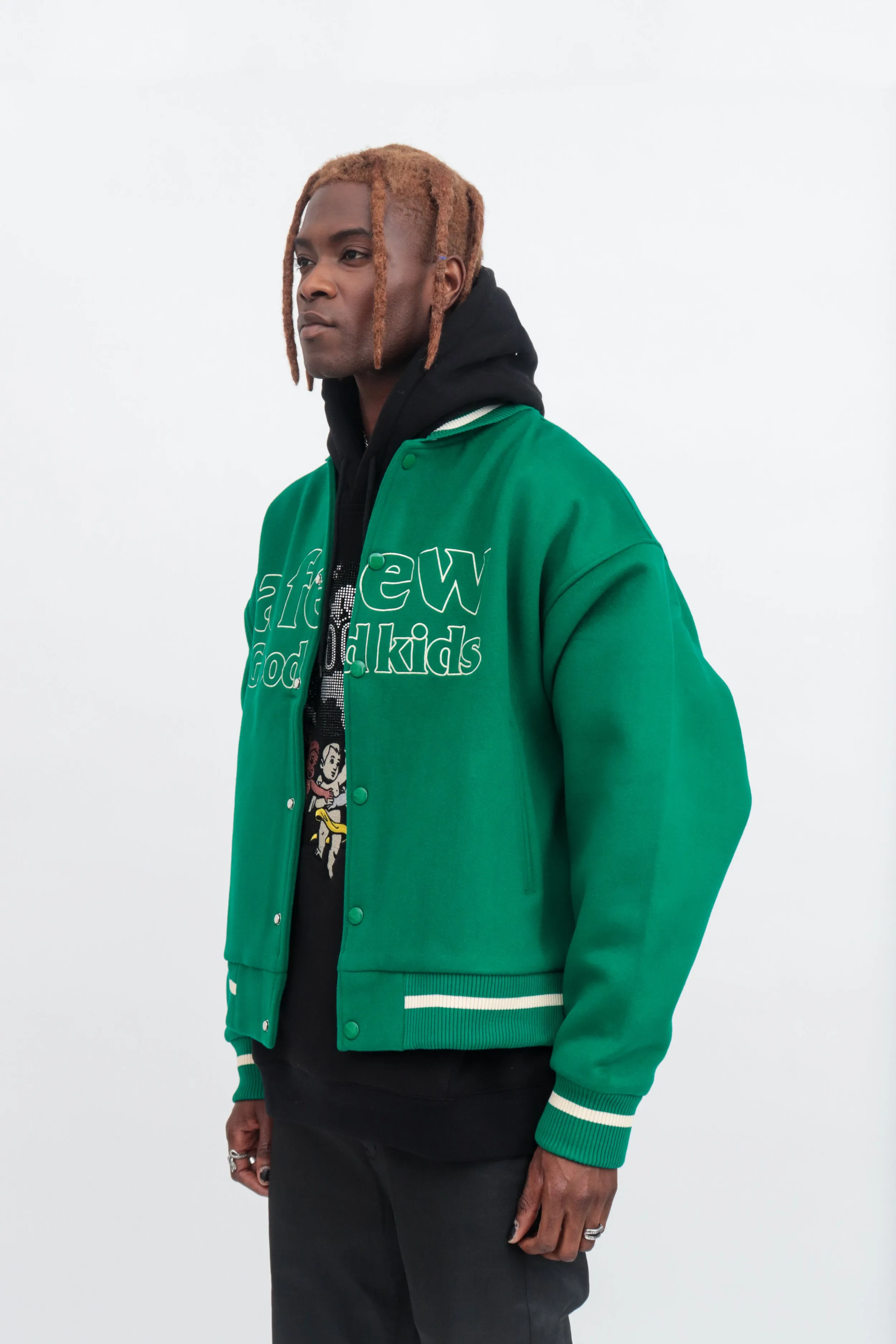 DONCARE (AFGK) "Peace Angel Varsity Jacket" - Green