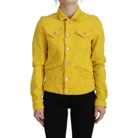 Dsquared² Yellow Collared Long Sleeves Denim Jacket