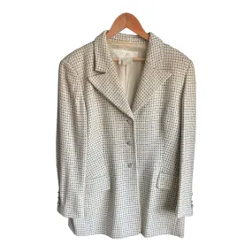 Escada Cashmere Cream & Grey Long Sleeved Jacket UK Size 14