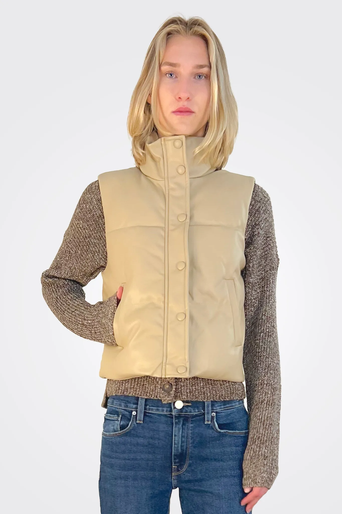 Everly Puffer Vest - Camel