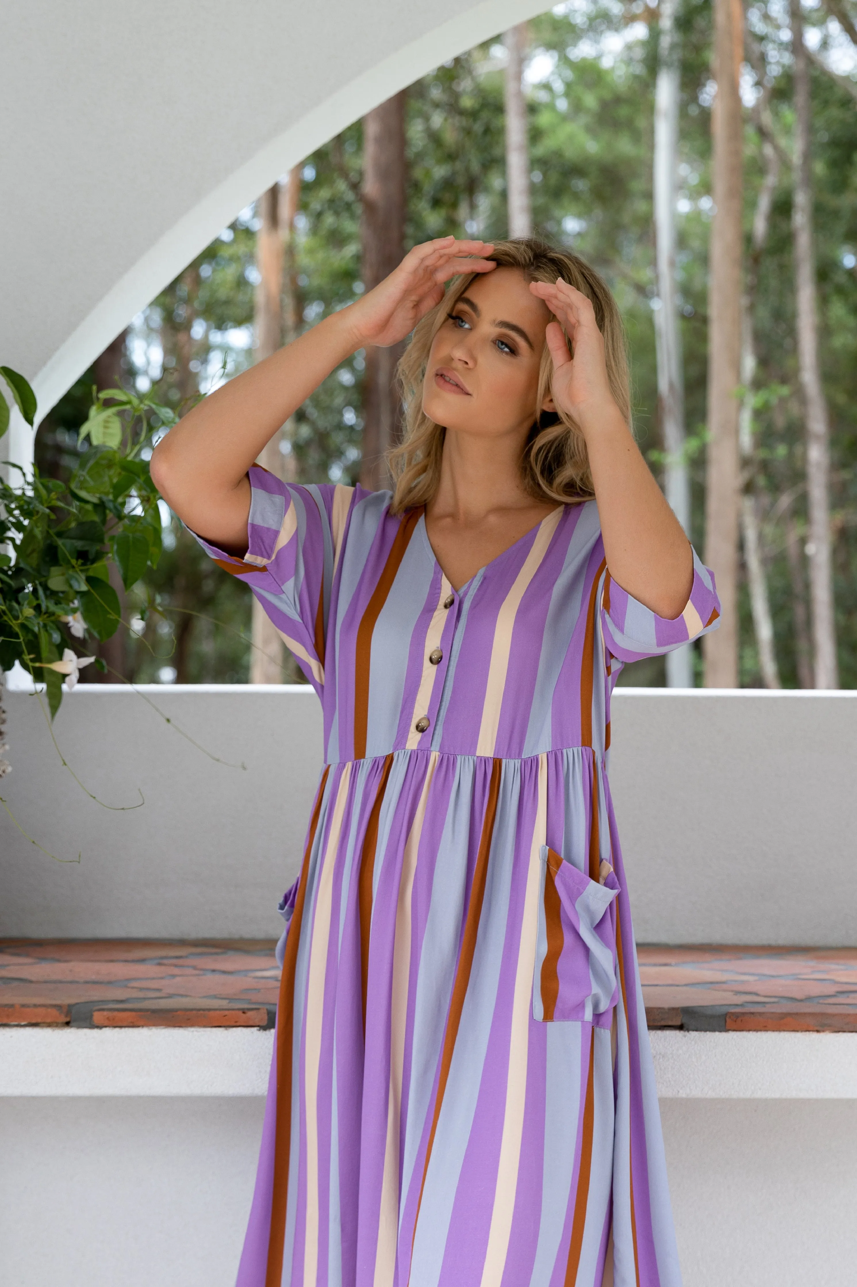 FINAL SALE Electra Dress in Luna Stripe