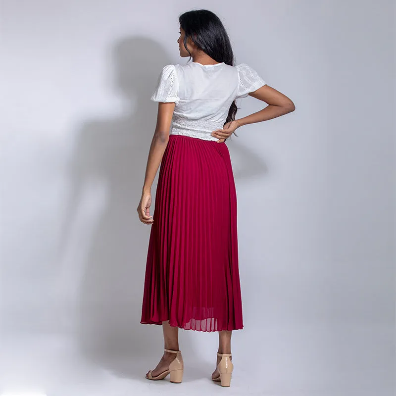 Flare Pleated Skirt