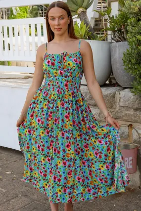 GARDEN PARTY SLIP MIDI DRESS