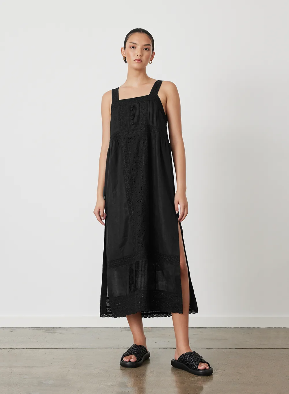 Gretal Linen Ramie Midi Dress