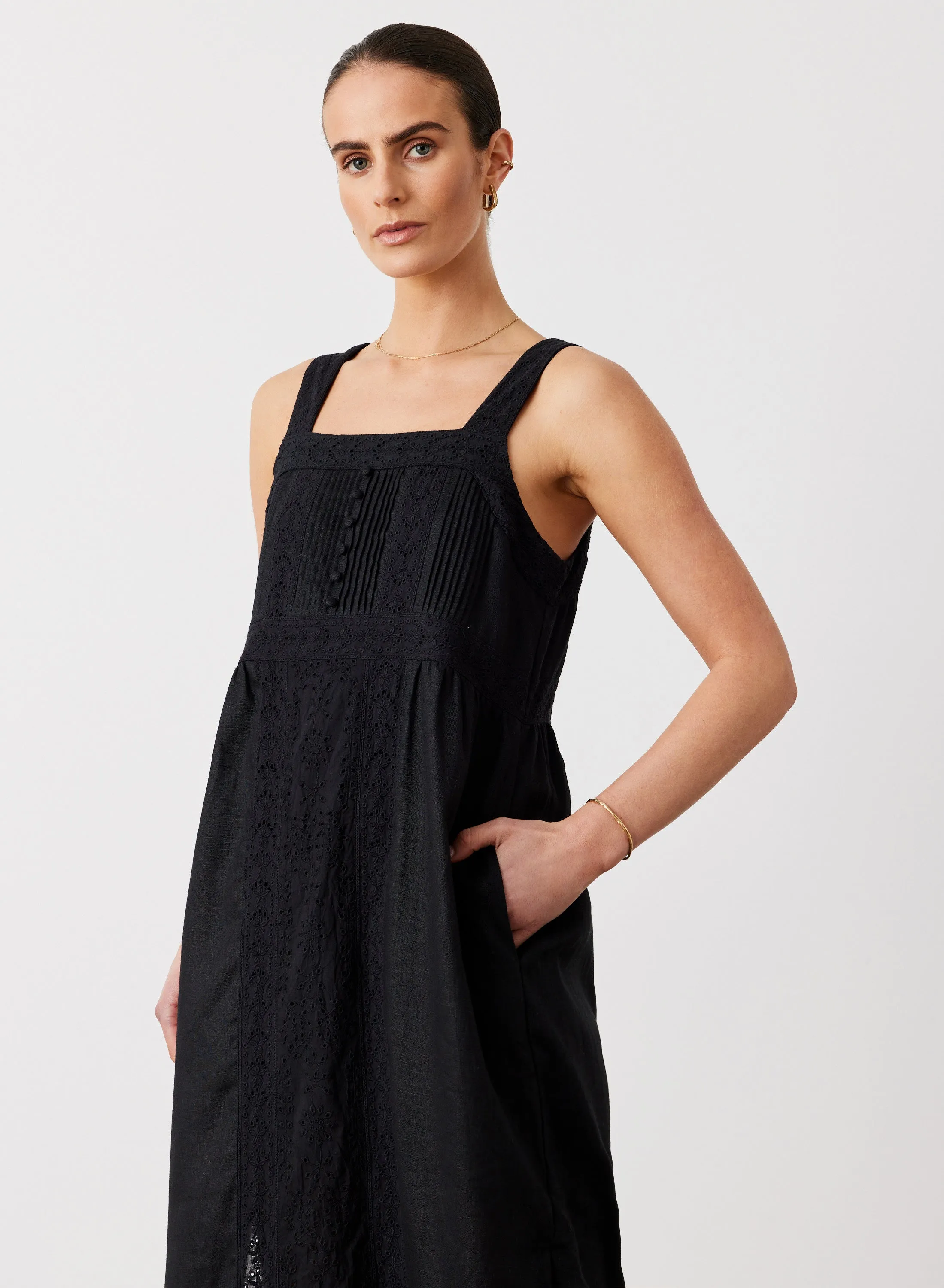 Gretal Linen Ramie Midi Dress