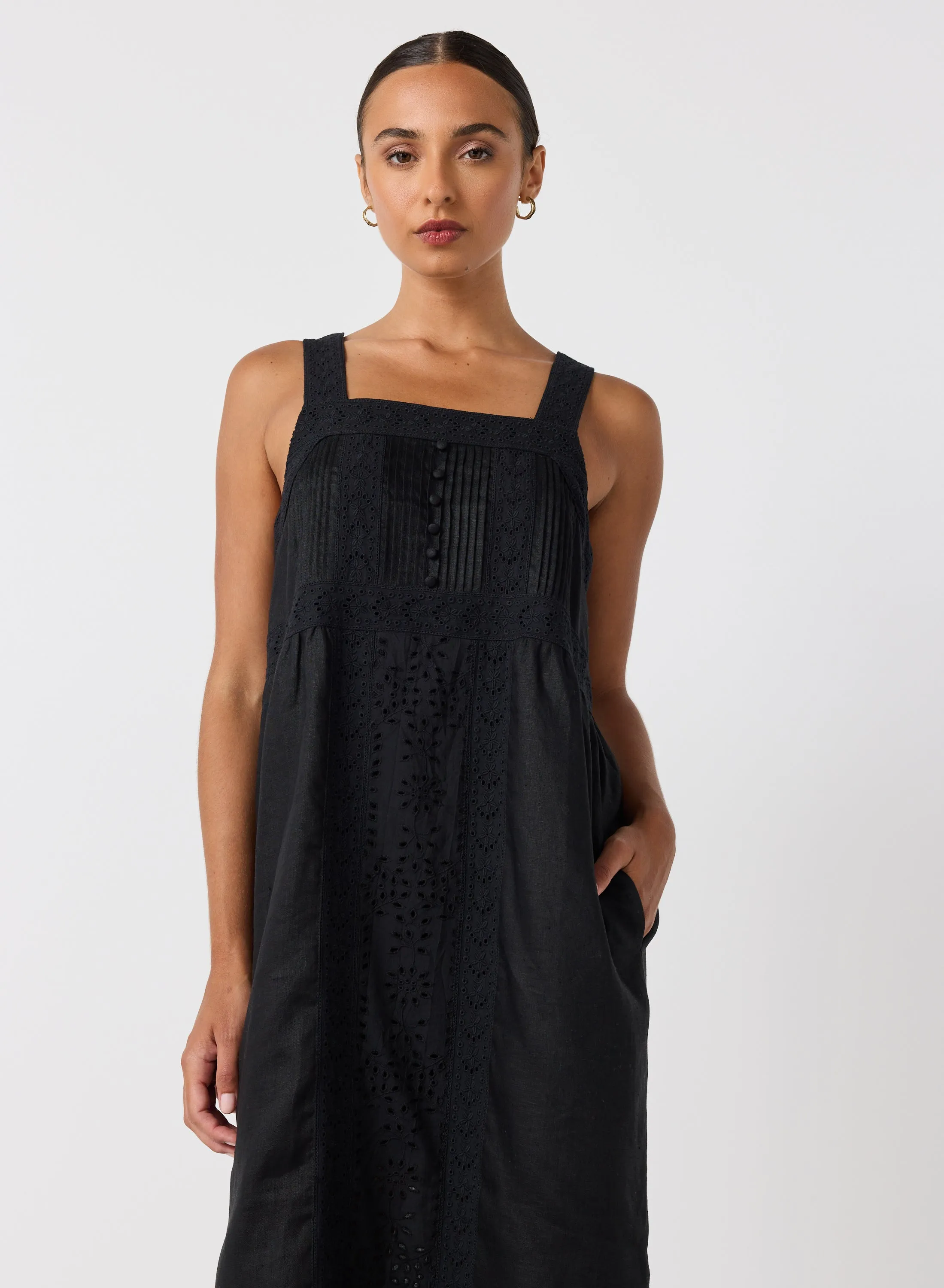 Gretal Linen Ramie Midi Dress