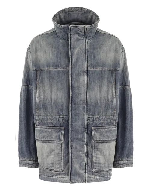 Heren Parka Grijs/Blauw