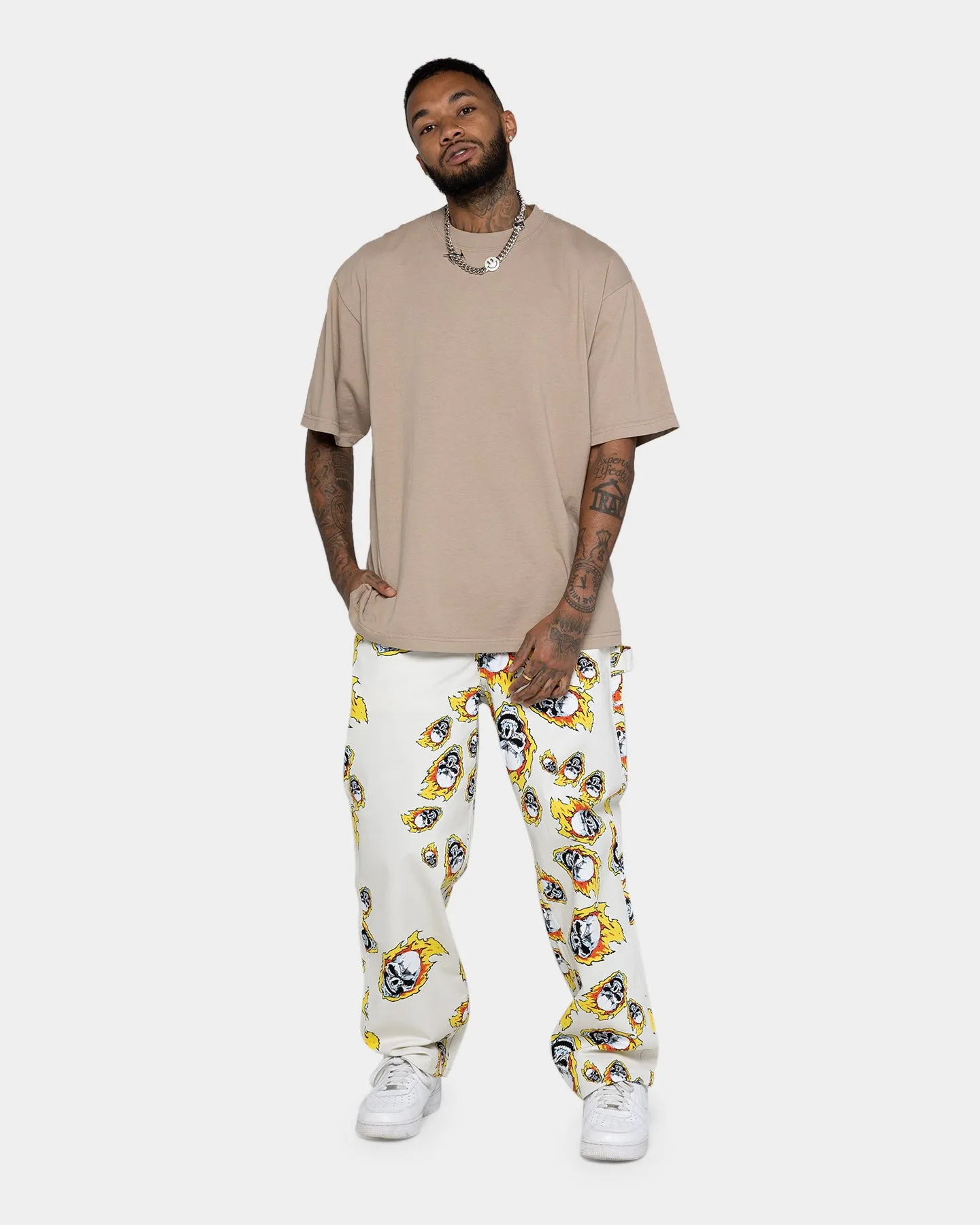 HUF HUF X Marvel Ghost Rider Painter Pants Natural