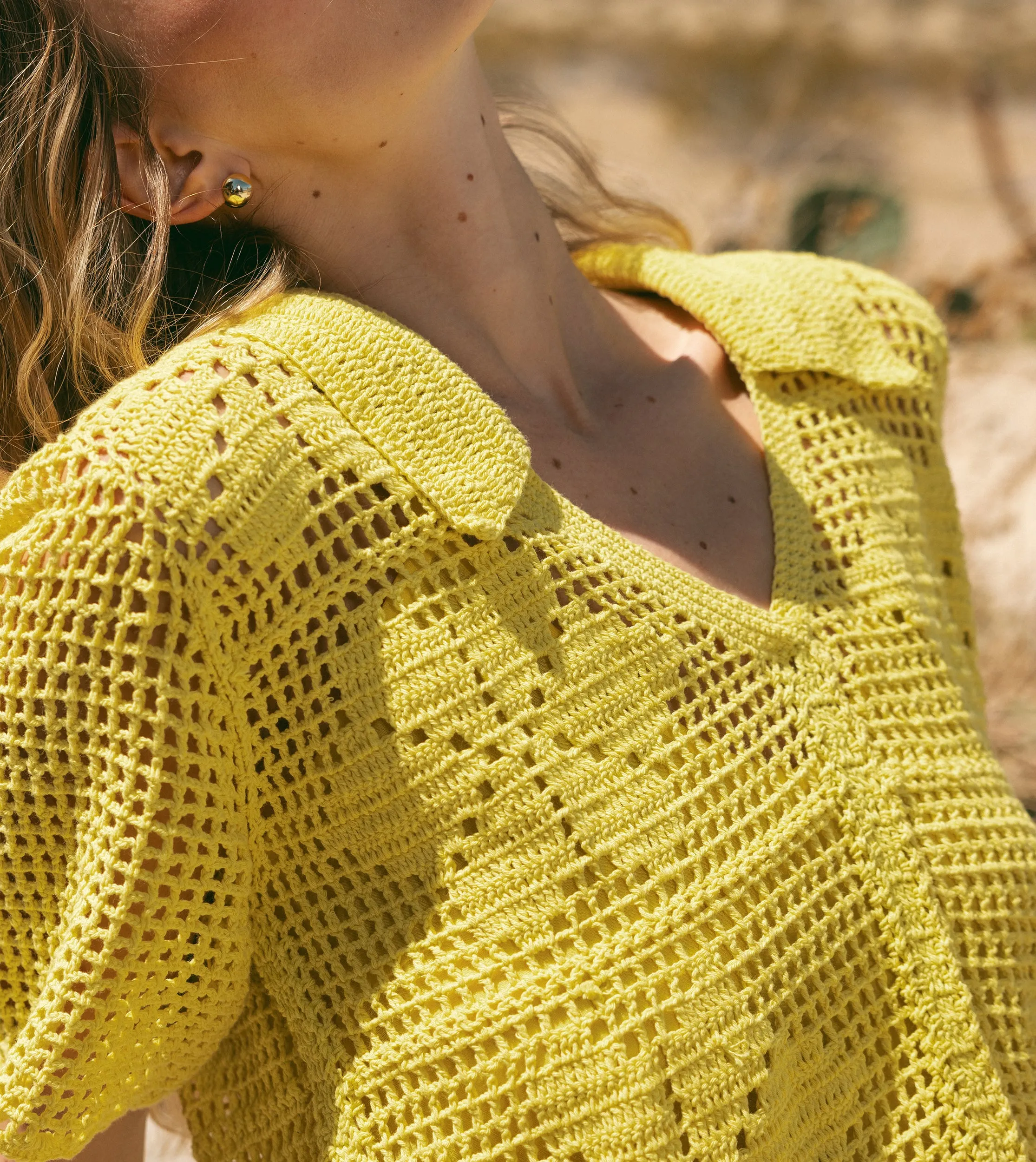 Ileana Crochet Mini Dress | Yellow