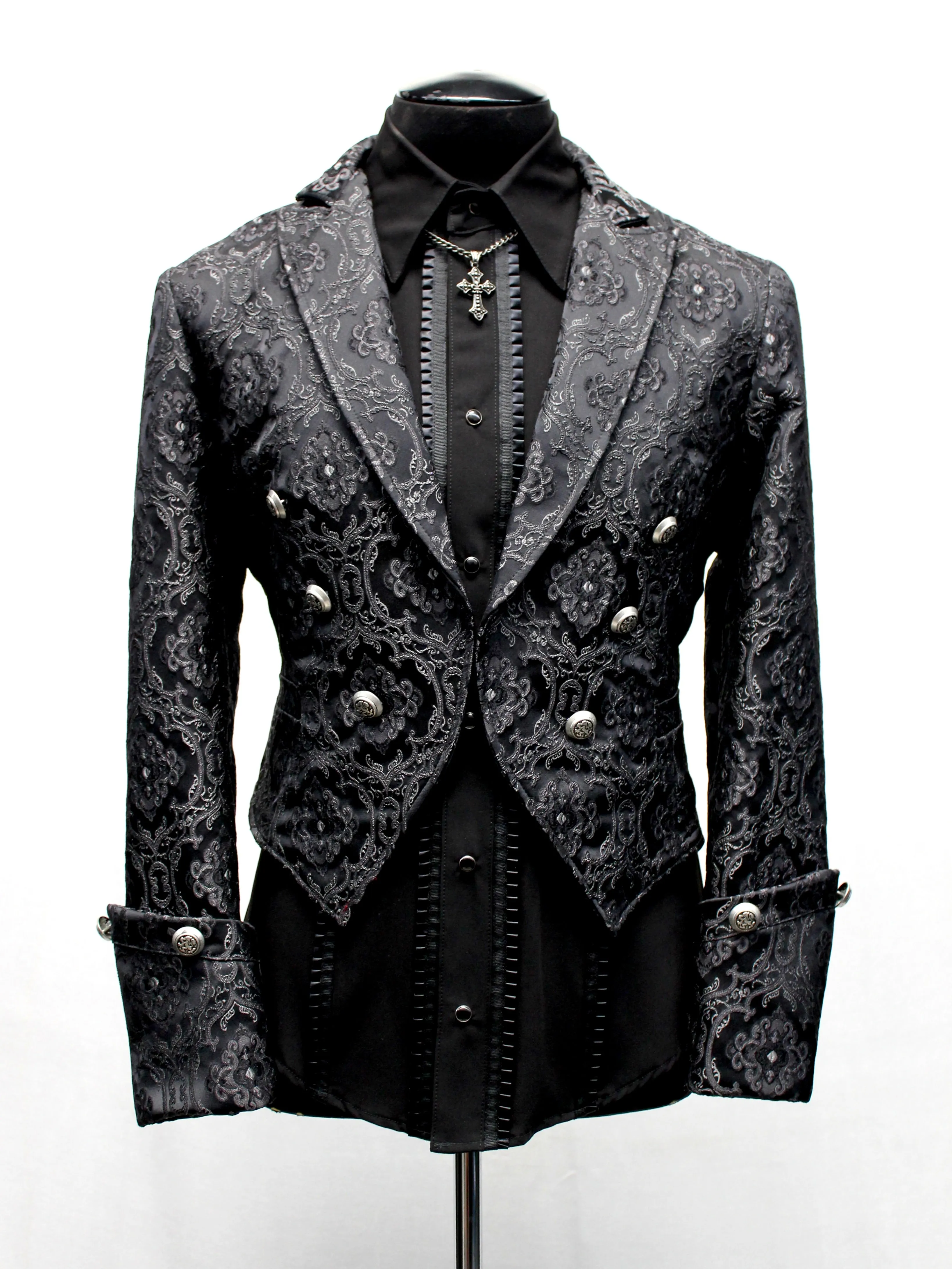 IMPERIAL JACKET - BLACK EDWARDIAN BROCADE