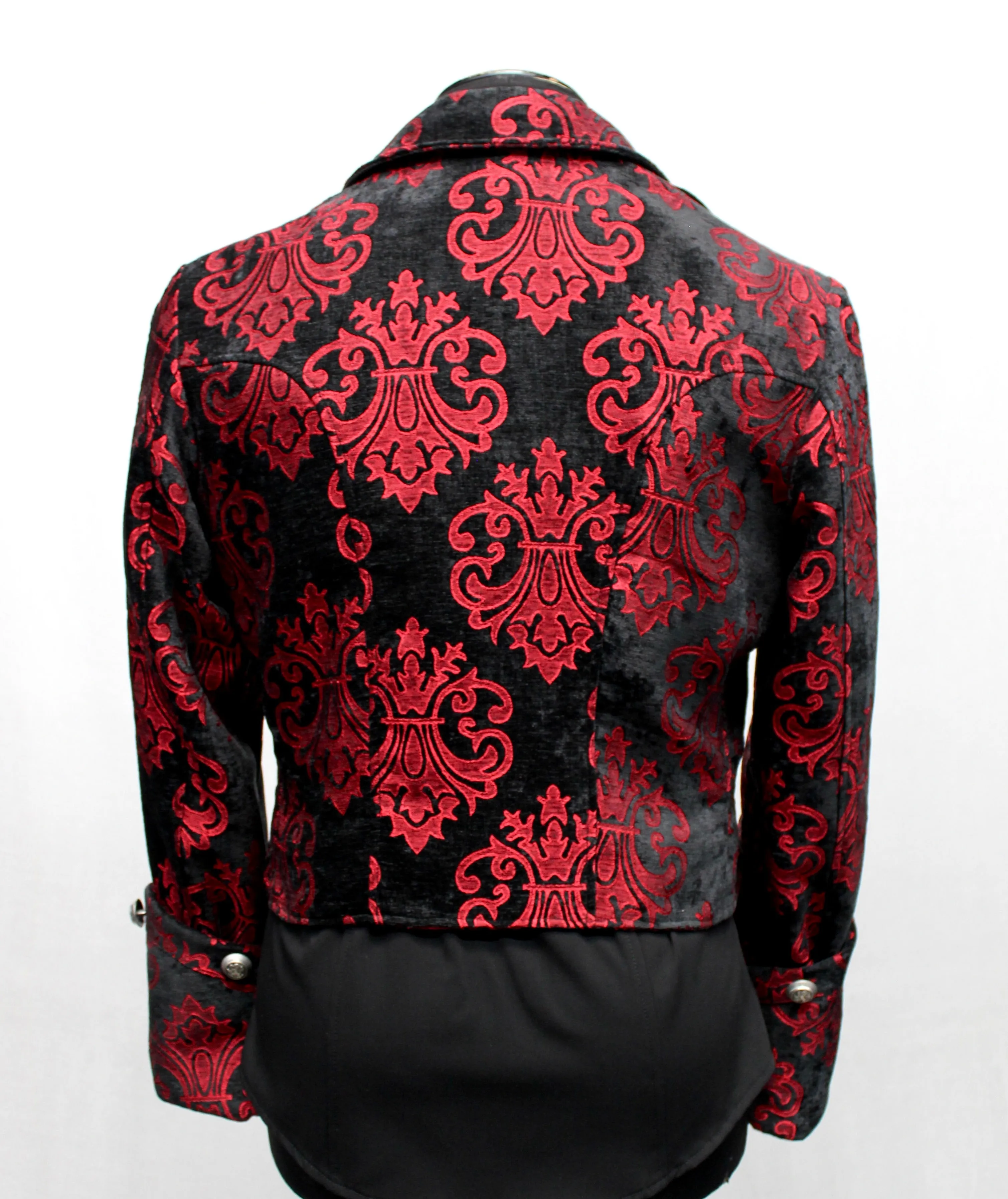 IMPERIAL JACKET - RED ON BLACK VELVET BROCADE