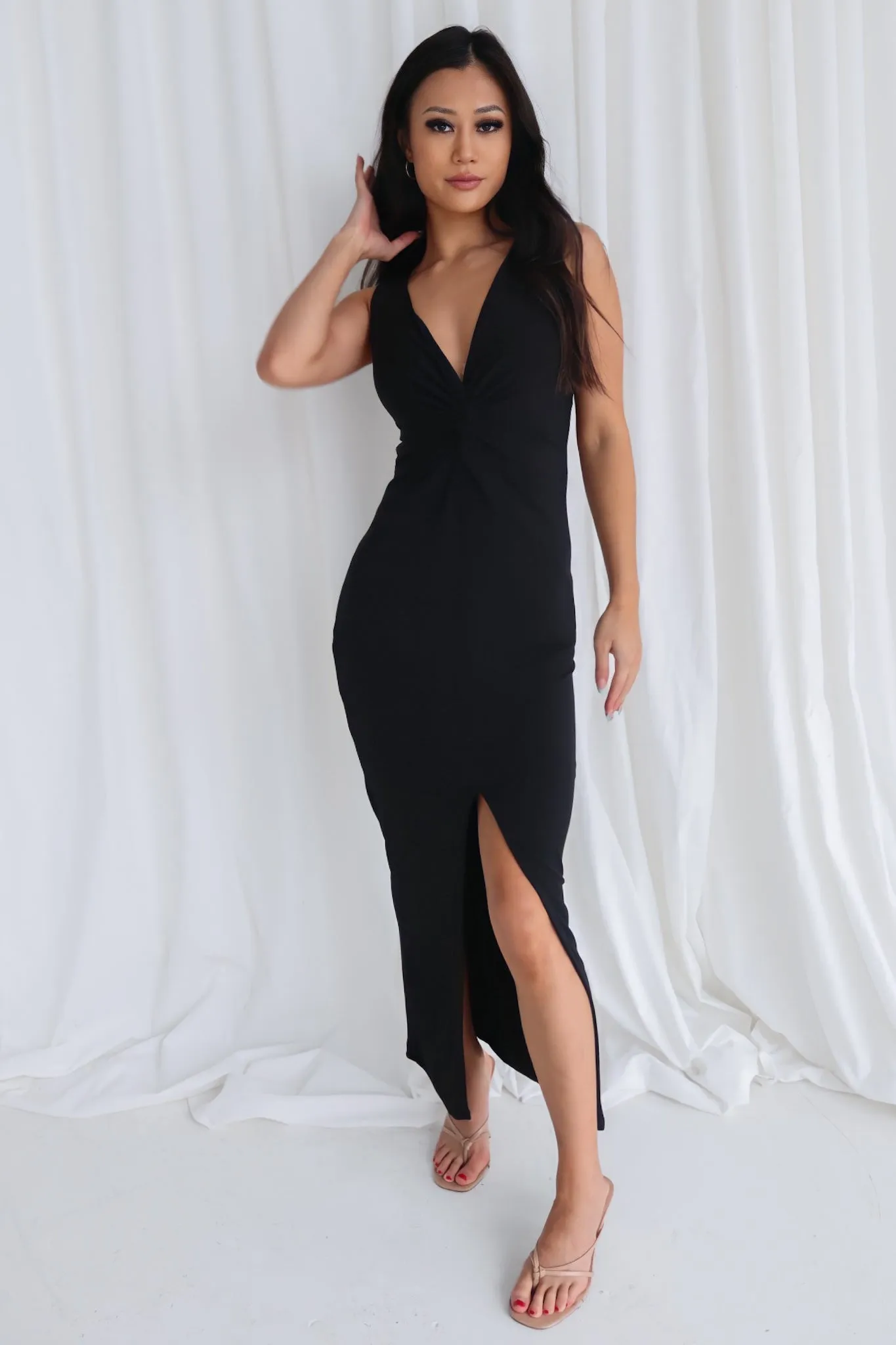 Janet Midi Dress - Black