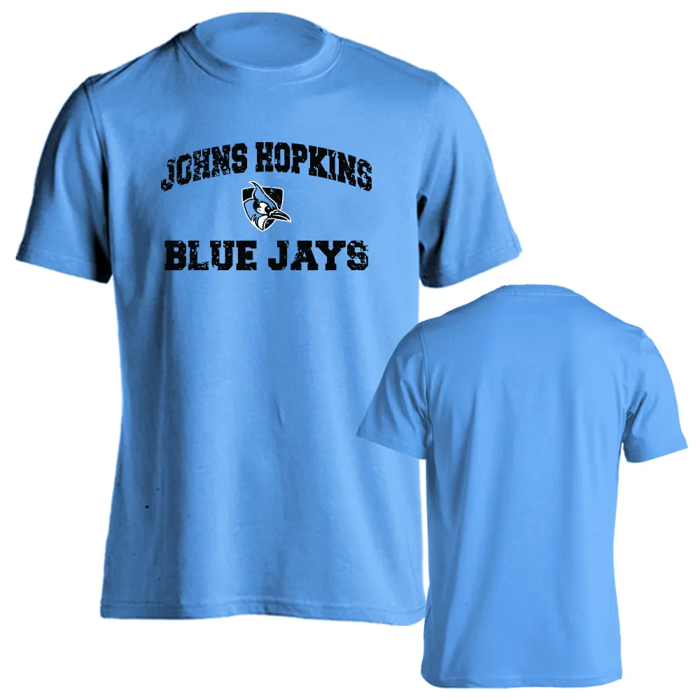 Johns Hopkins University Blue Jays Distressed Retro Logo Short Sleeve T-Shirt