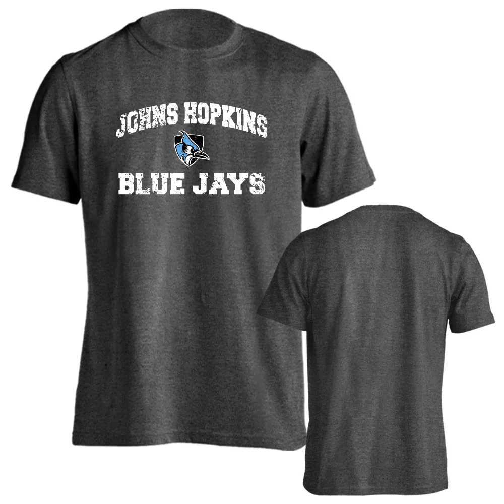 Johns Hopkins University Blue Jays Distressed Retro Logo Short Sleeve T-Shirt