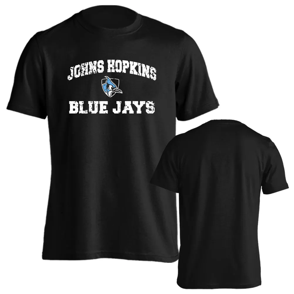 Johns Hopkins University Blue Jays Distressed Retro Logo Short Sleeve T-Shirt