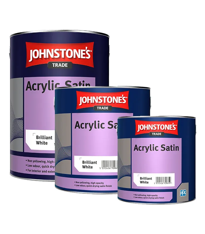 Johnstone's Trade Acrylic Satin Paint - Brilliant White