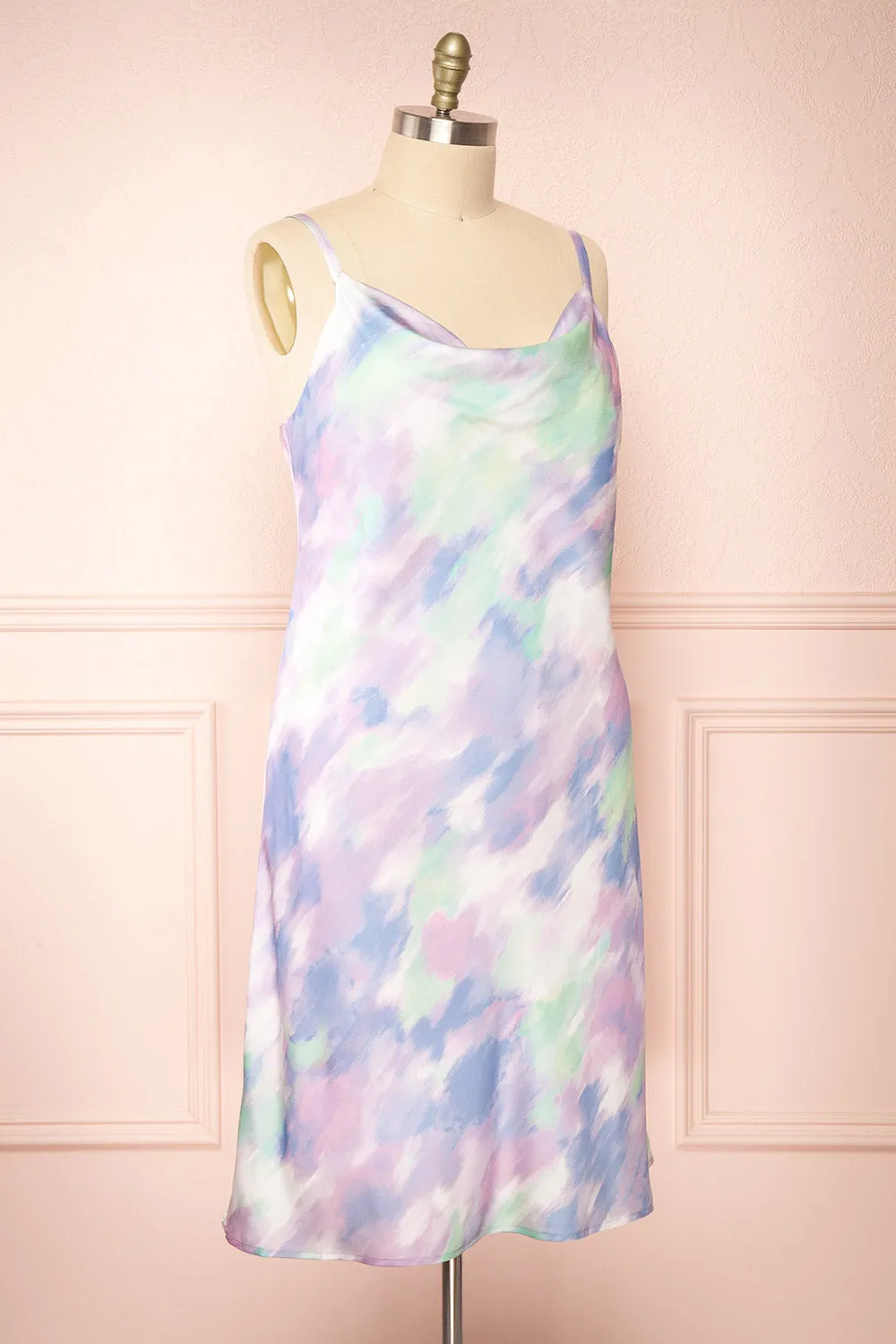 Kinny | Plus Size Tie-Dye Cowl Neck Midi Dress