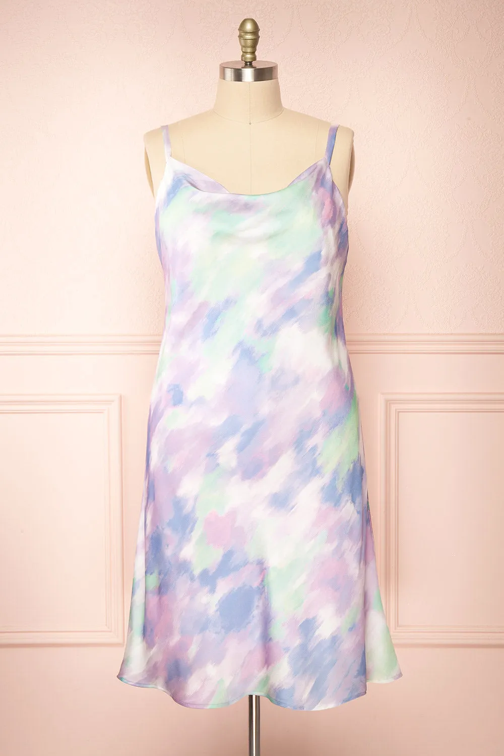 Kinny | Plus Size Tie-Dye Cowl Neck Midi Dress