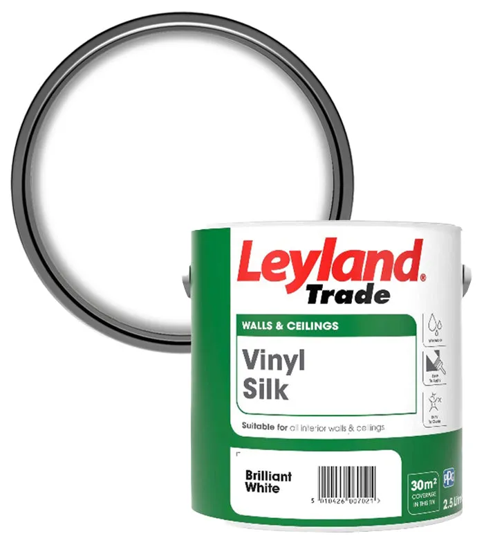 Leyland Trade Vinyl Silk Paint - Brilliant White