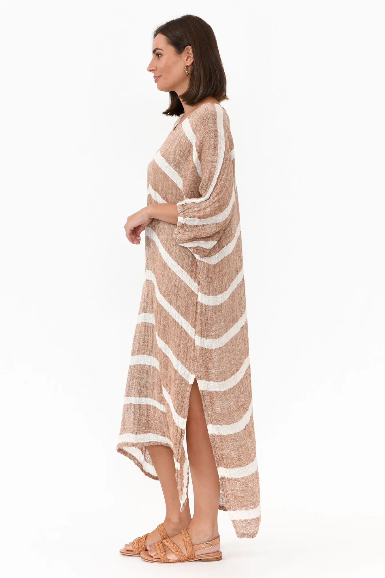 Marcel Rust Stripe Linen Dress