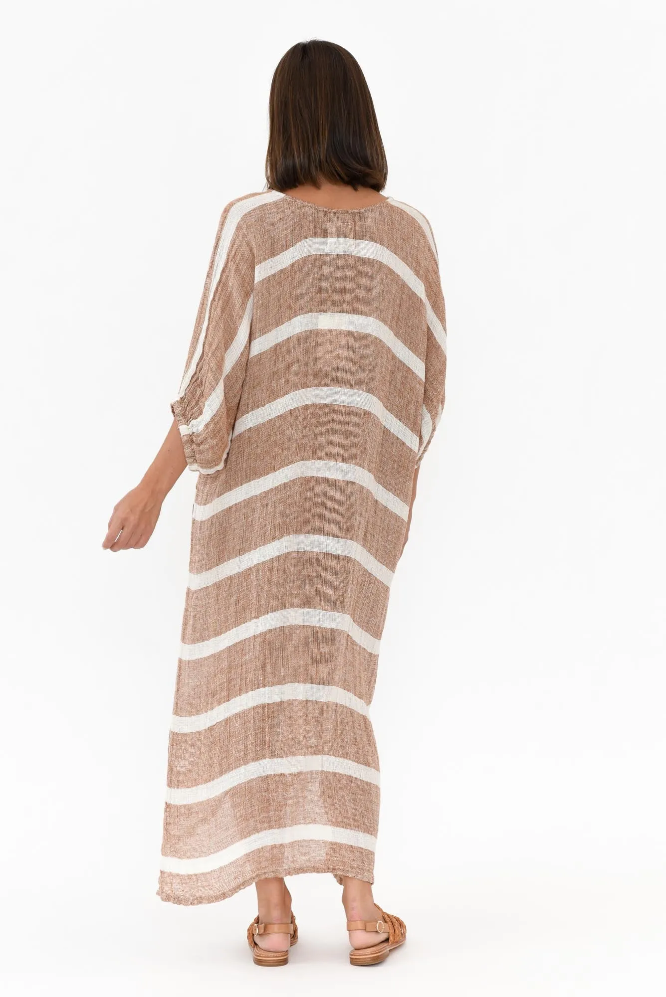 Marcel Rust Stripe Linen Dress