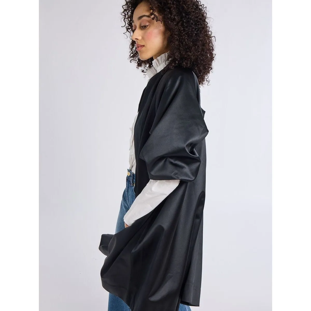 Mille Josephine Coat Black Satin