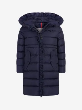 Moncler Enfant Moncler Girls Navy Down Padded Coat