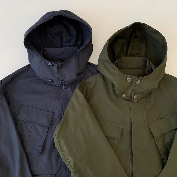 Norwood High Density Water-Repellant Cotton Poplin Parka in Navy