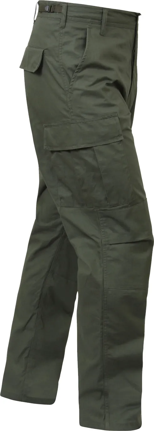 Olive Drab - Military BDU Pants - 100% Cotton Lightweight Ripstop Summer Weight