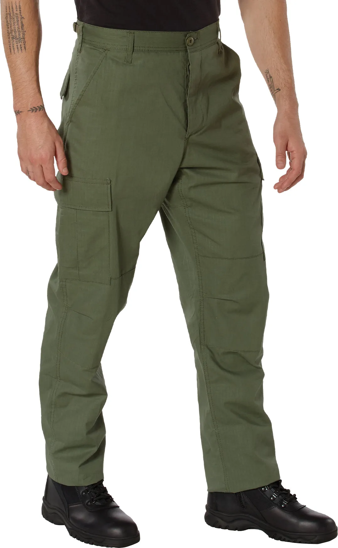 Olive Drab - Military BDU Pants - 100% Cotton Lightweight Ripstop Summer Weight