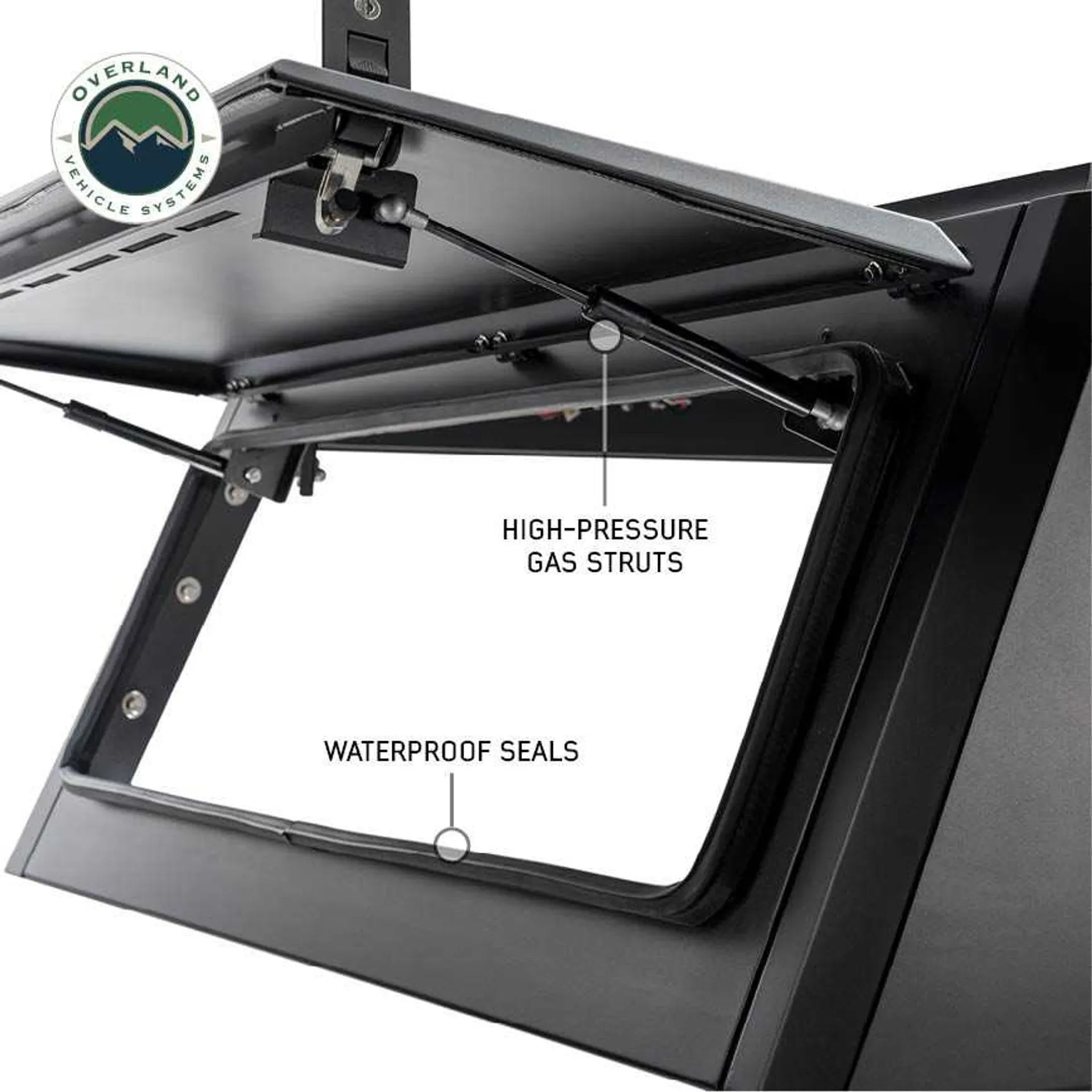 Overland Vehicle Systems Expedition - Truck Cap W/Full Wing Doors, Front And Rear Windows & 3rd Brake Light