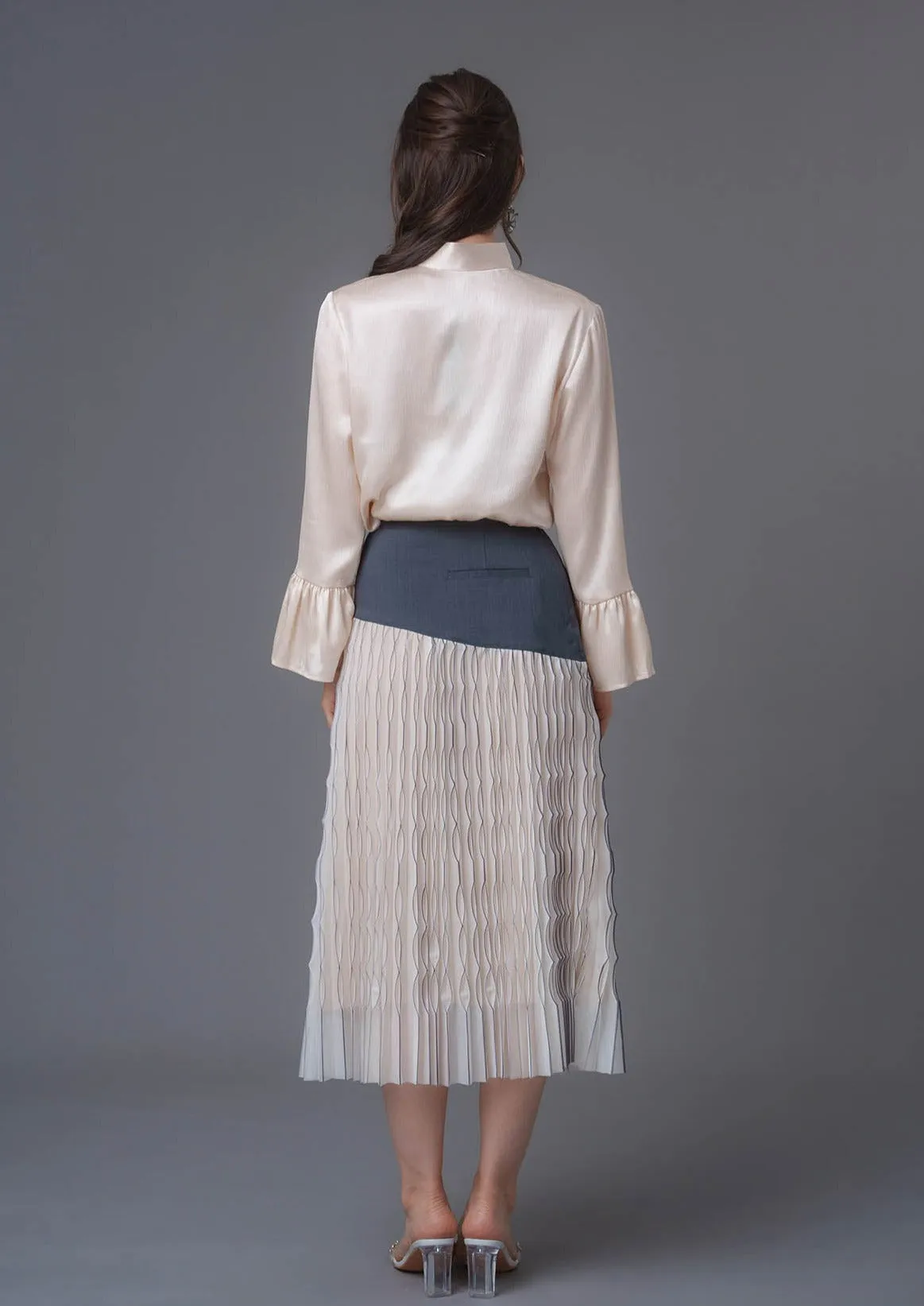 Pleated Chiffon Pankou Skirt