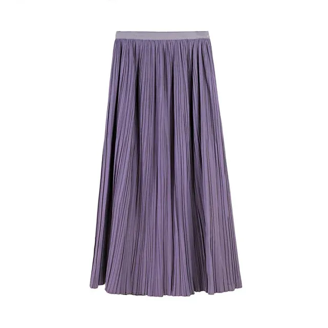 Pre Order:  Classic Solid Pleated  A-Line Skirt