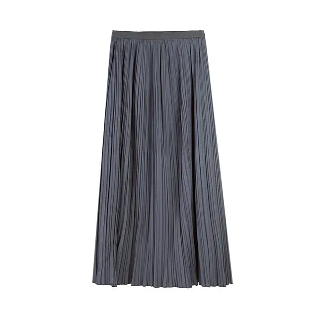 Pre Order:  Classic Solid Pleated  A-Line Skirt