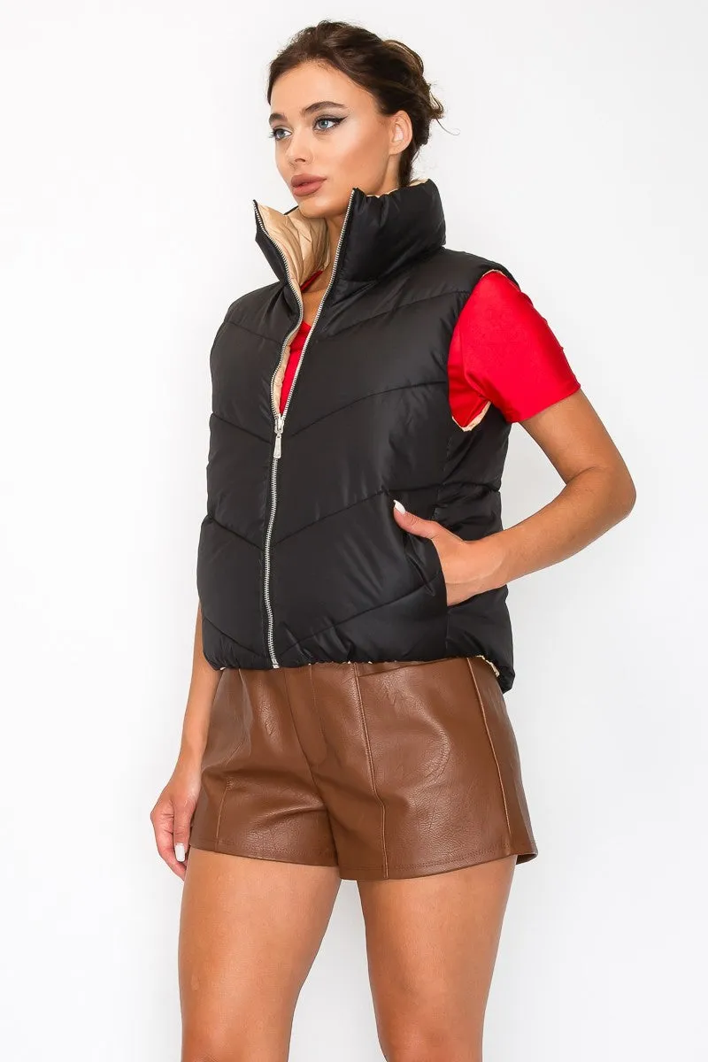 Reversible Puffer Zippered Vest