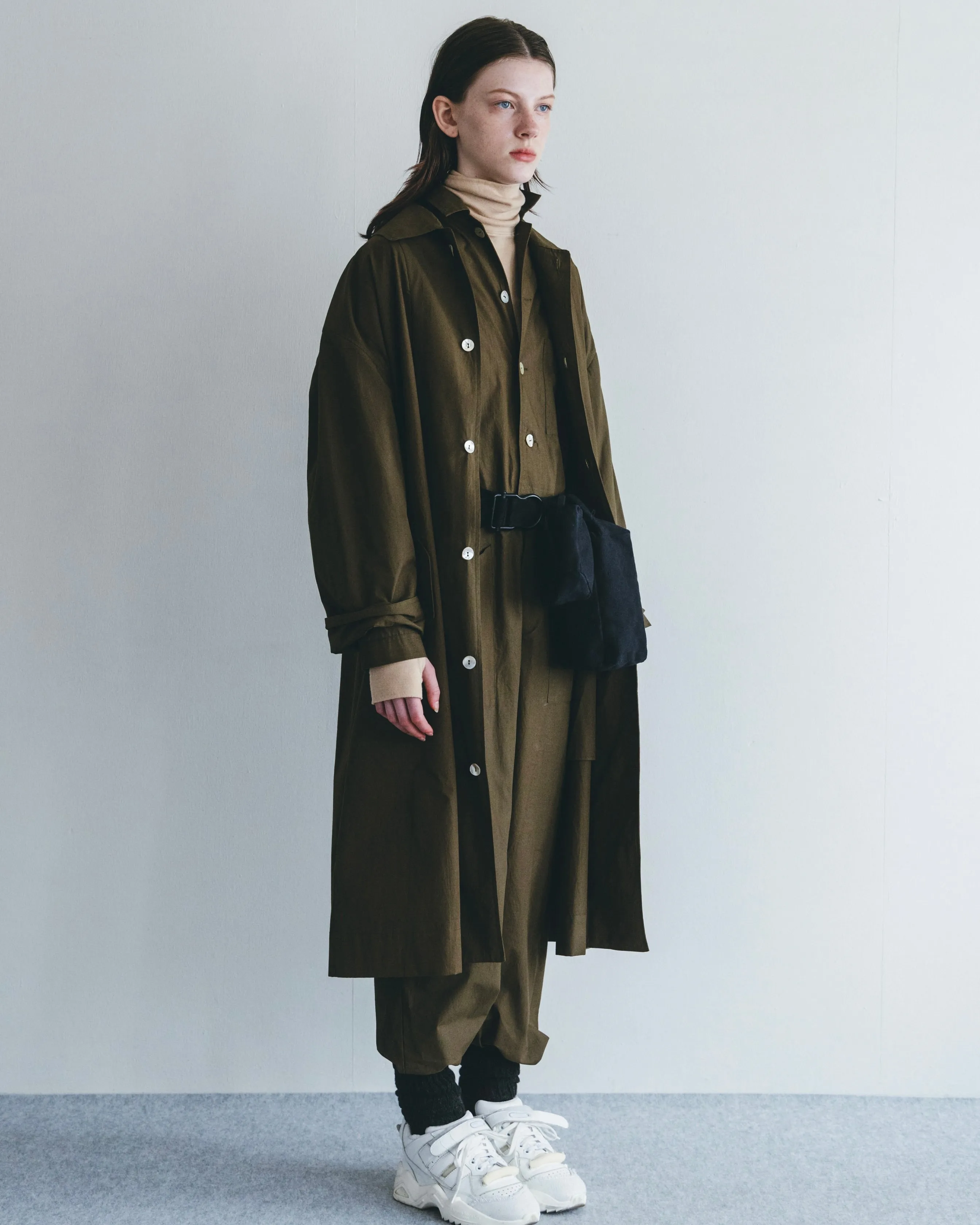 Riddhi Coat: Khaki