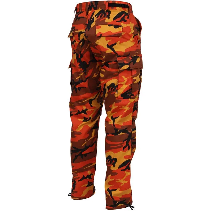 Savage Orange Camouflage - Military BDU Pants - Polyester Cotton Twill