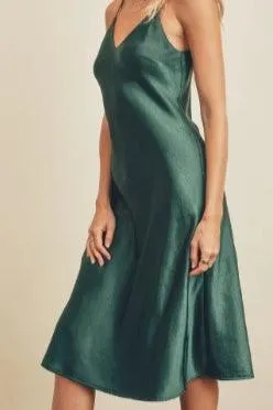 Sleeveless Midi Slip Dress, Sage