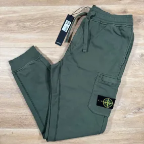 Stone Island Slim Fit Cargo Sweatpants in Musk Green