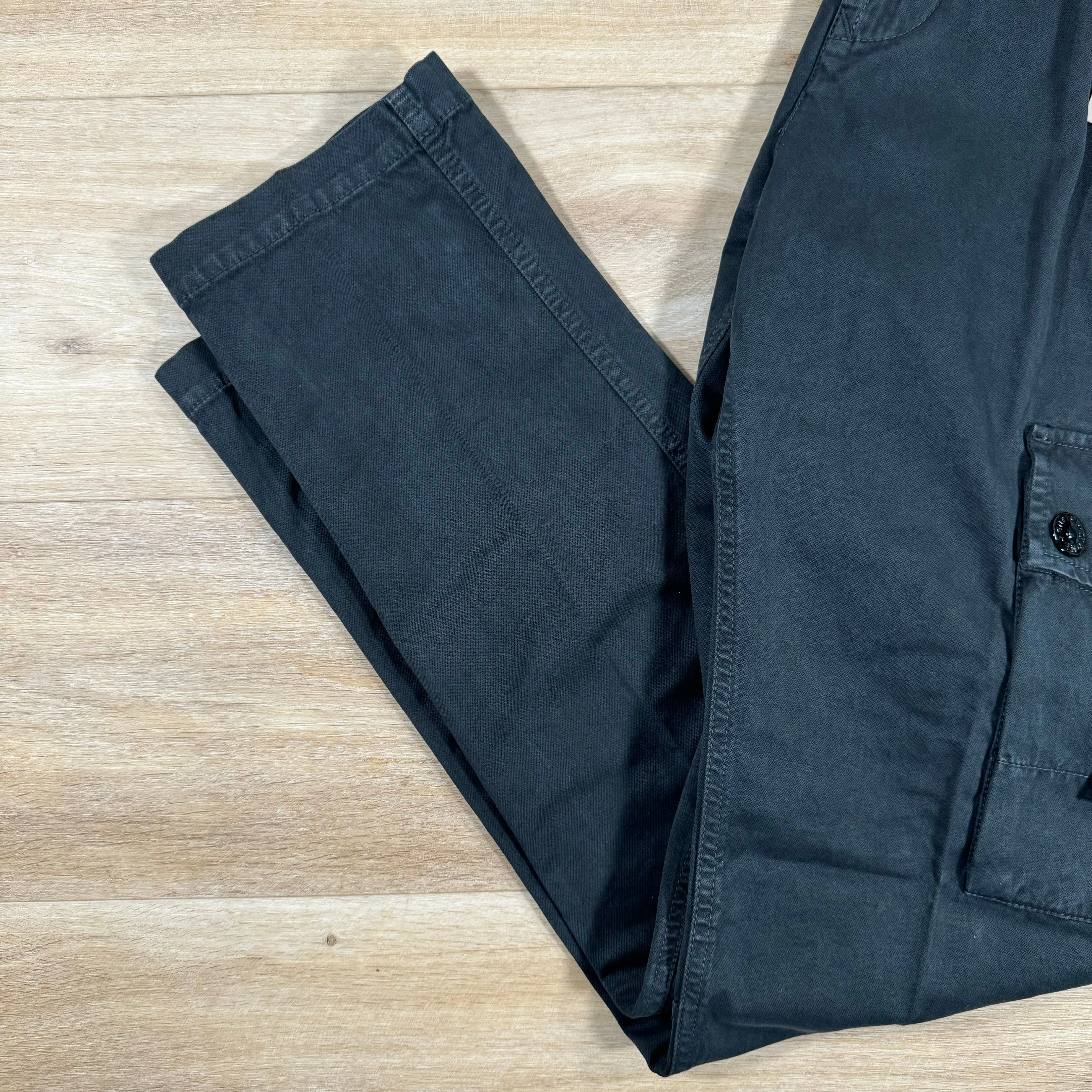 Stone Island Stretch Old Treatment Cargo Trousers in Black